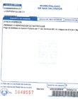 Recibo para pago de matricula